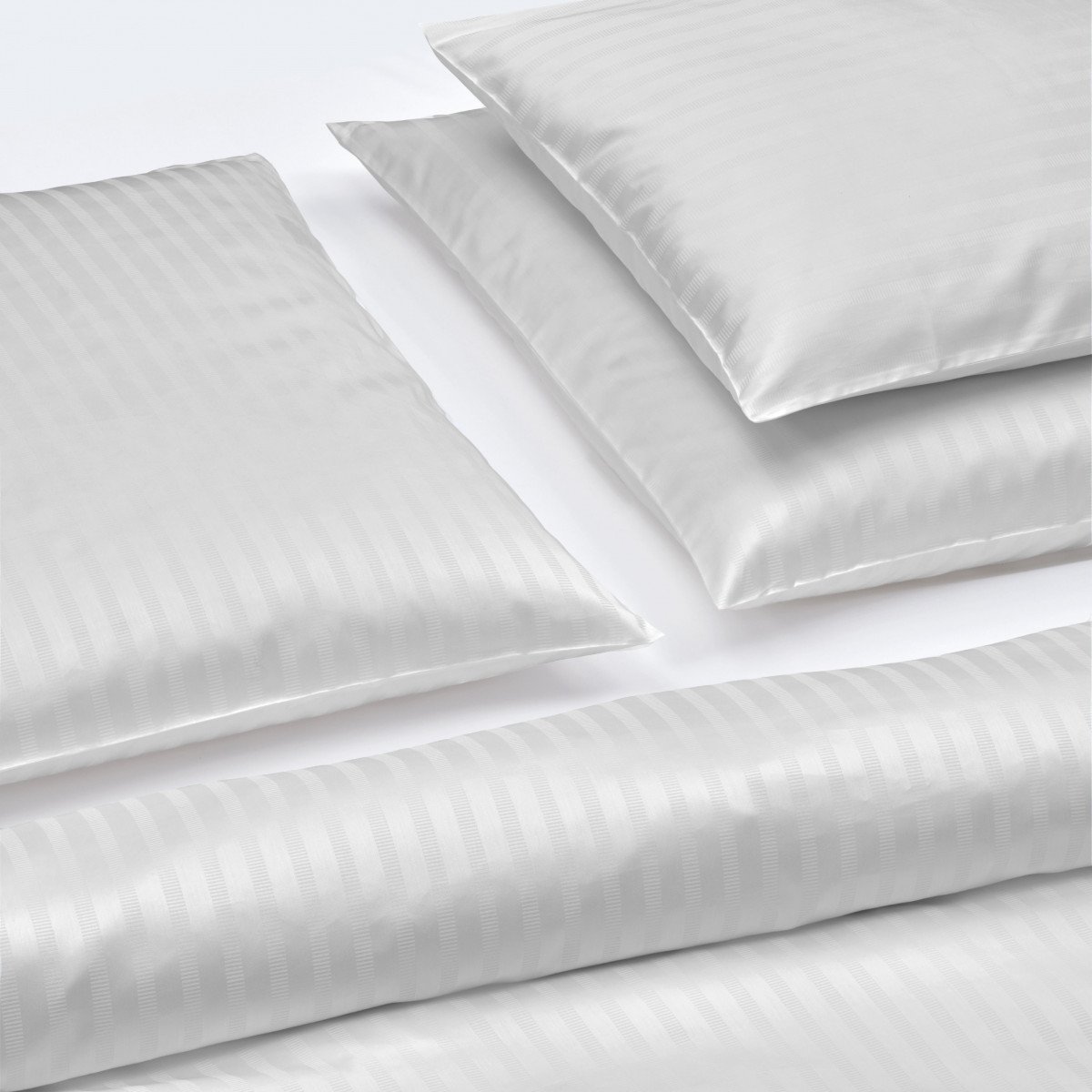 Fischbacher Bettwäsche Manhattan D51 Satin weiß und grau – Bild 2