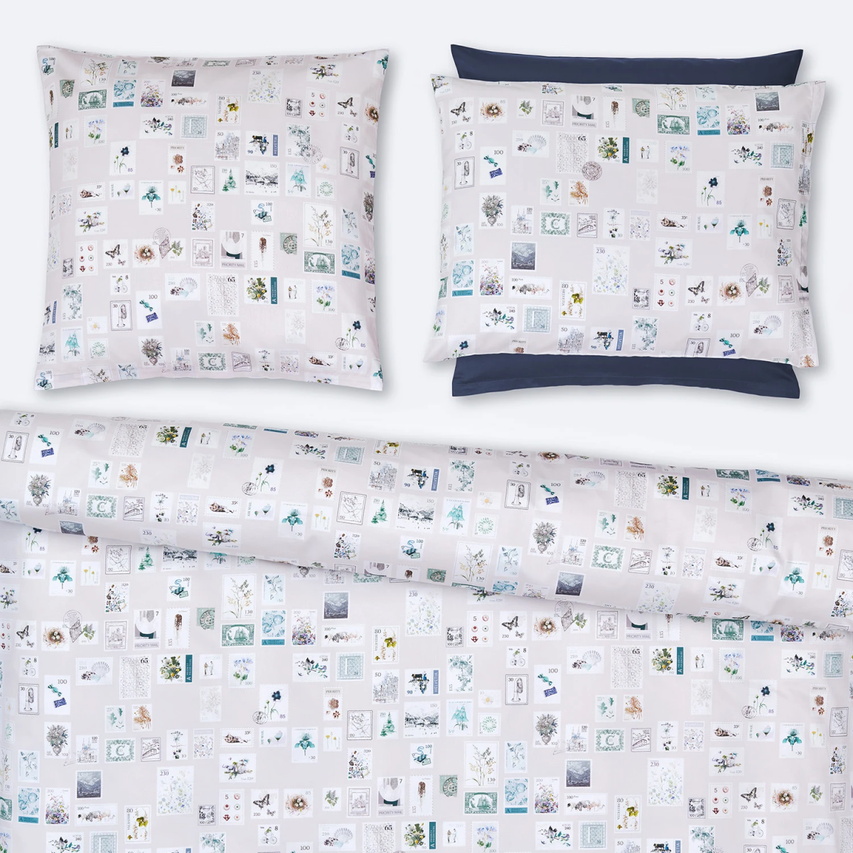 Fischbacher Bettwäsche Stamps D71 Satin